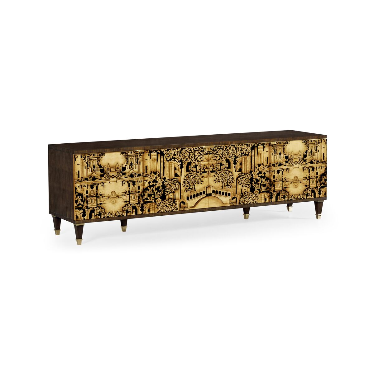 Dark Gold Hand Painted TV Cabinet ( 500142-WDG )