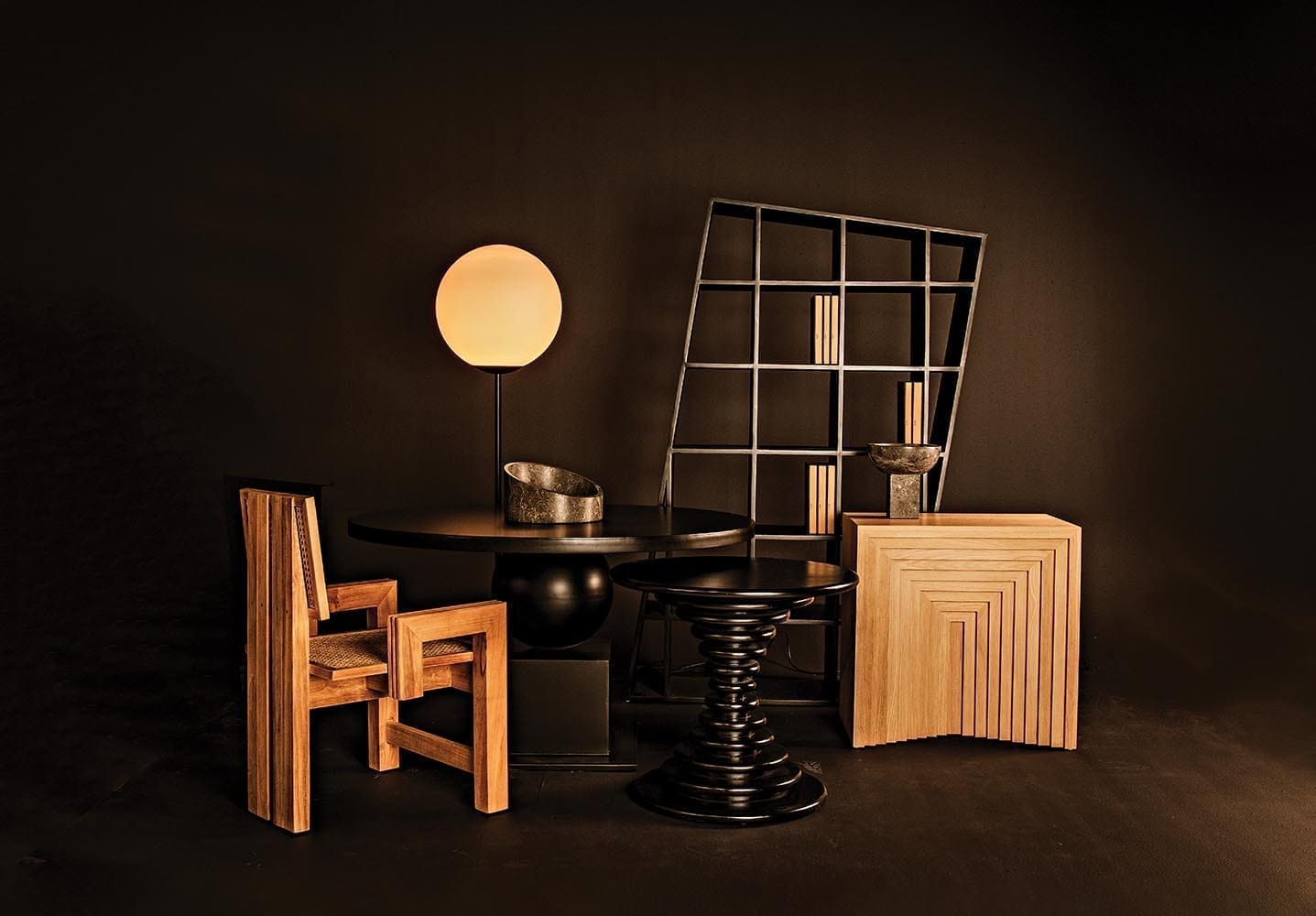 Scheiben Side Table, Hand Rubbed Black