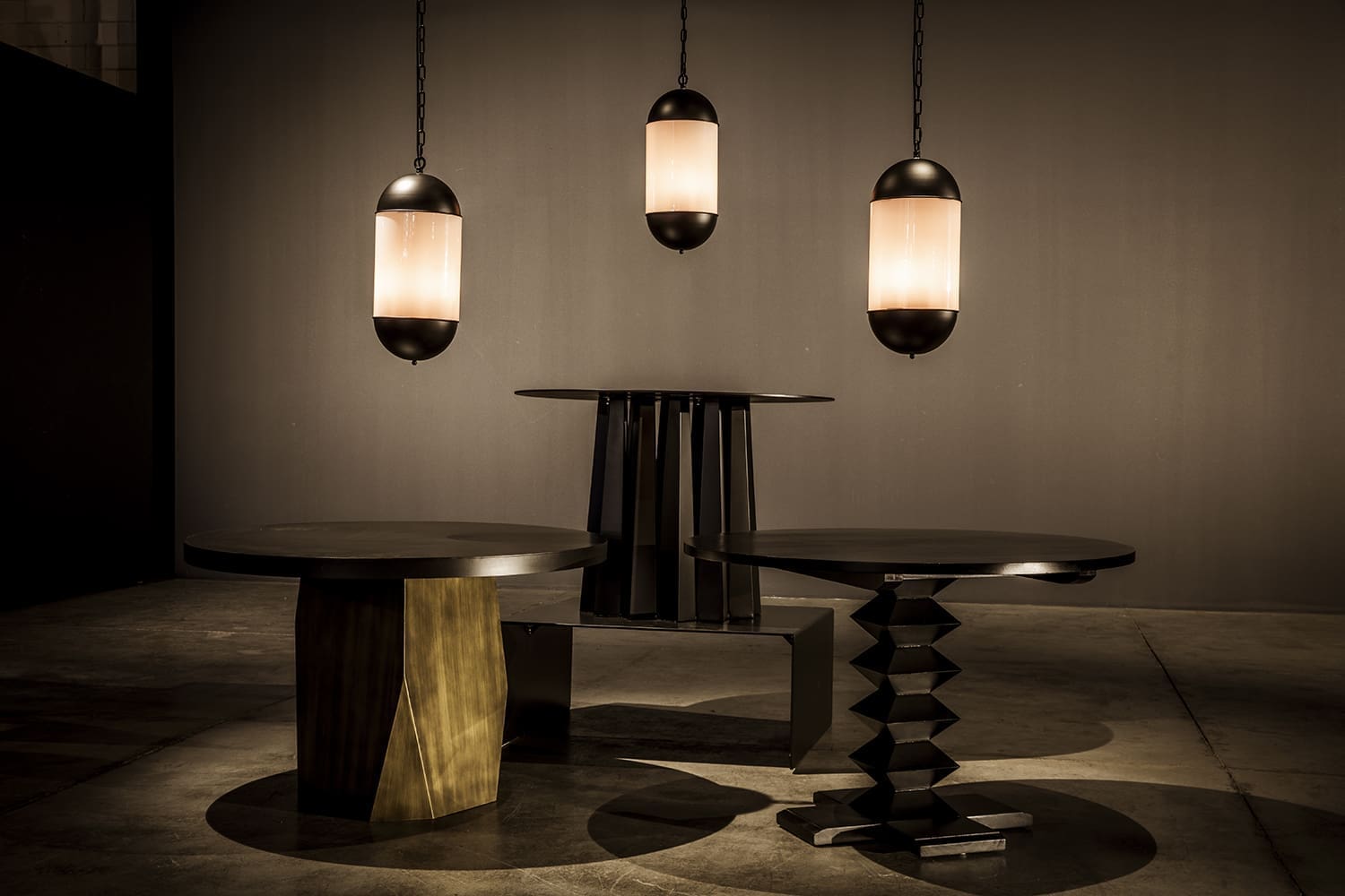 Column Dining Table, Black Iron