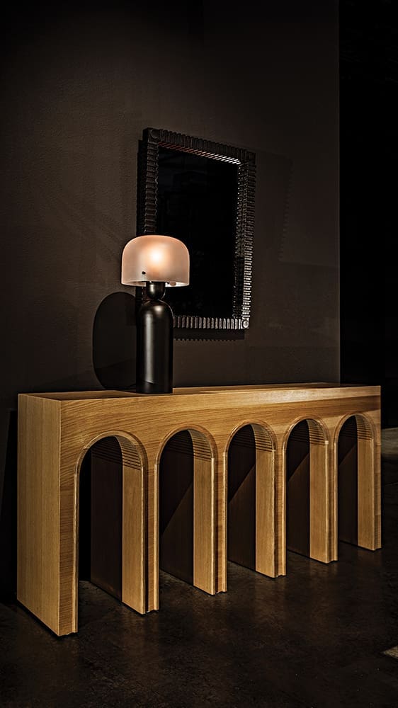 Enzo Console, White Oak in Clear Coat Flat — Noir Furniture