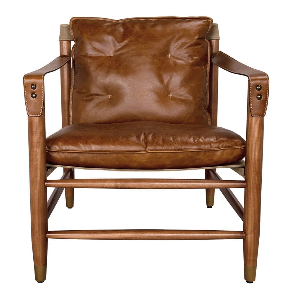 Luther Chair, Cuba Brown Leather w Canvas