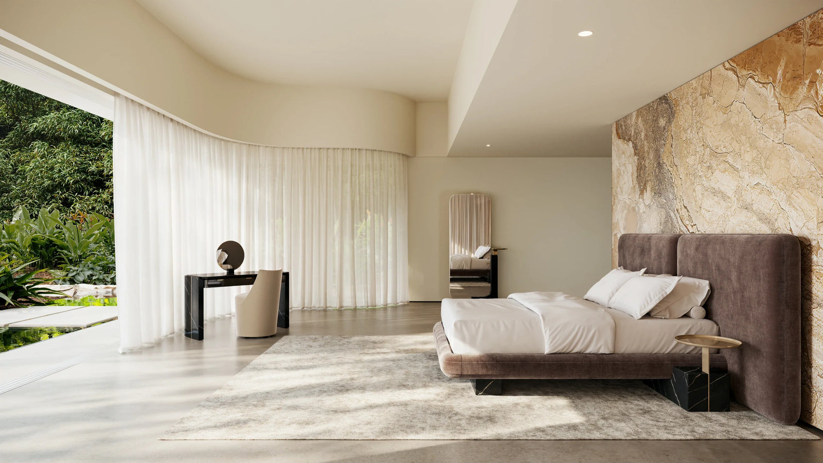 Overlap Uph 2 Pnl Kg Bed Dk Taupe
