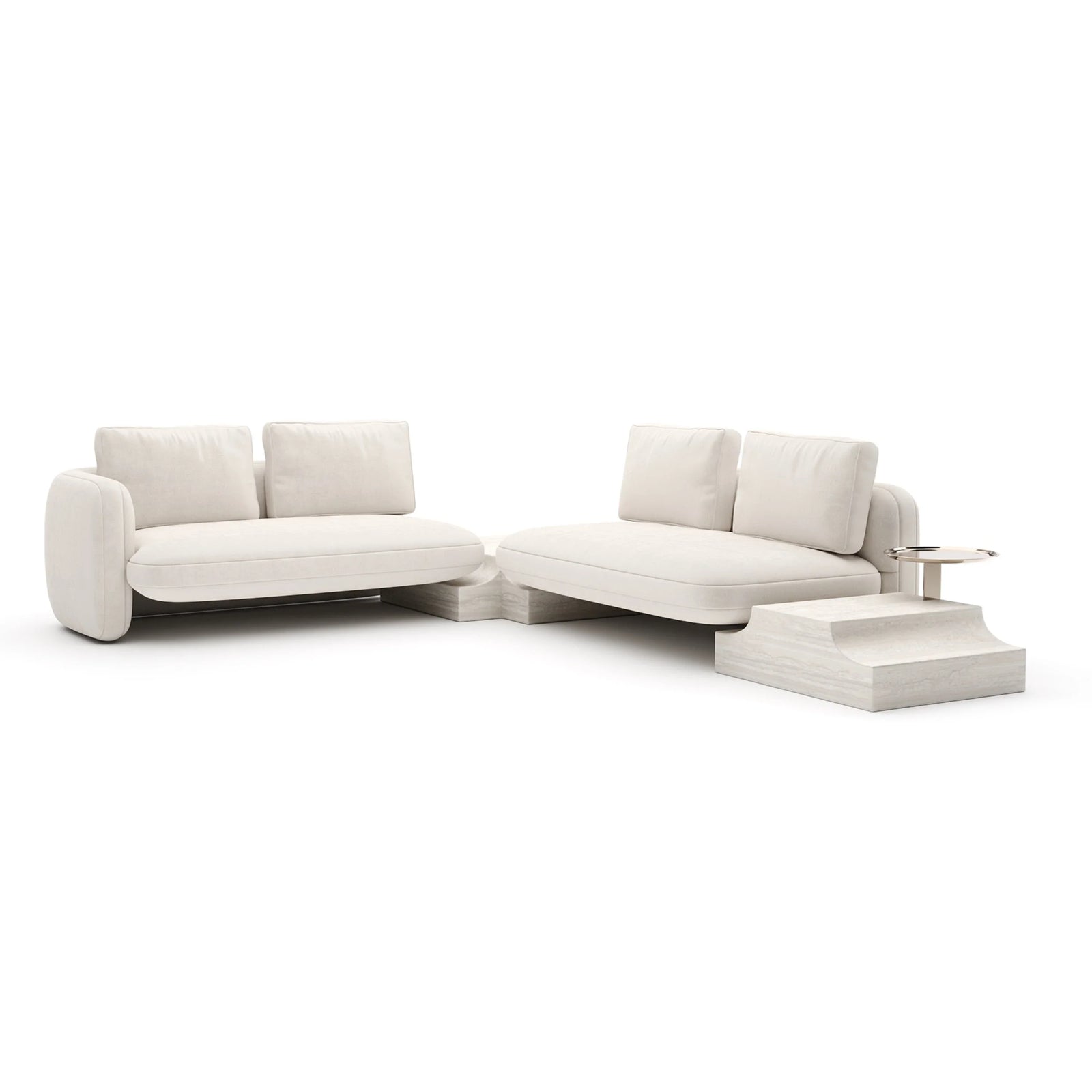 Overlap Wedge Sectional Ecru