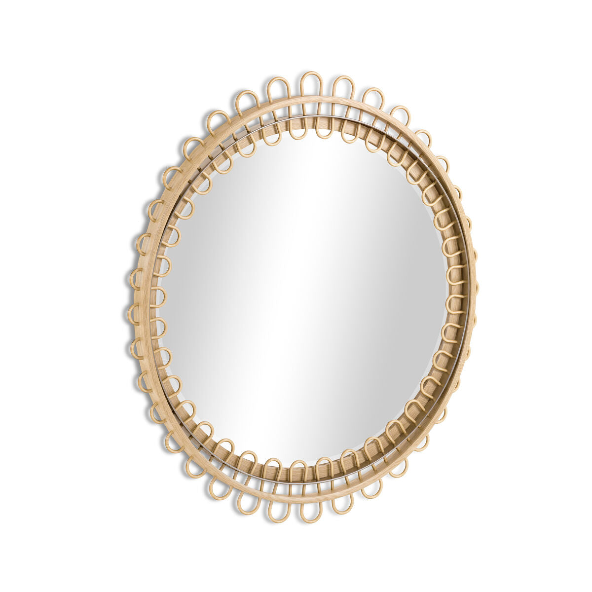 Vorticity Oval Rattan Mirror