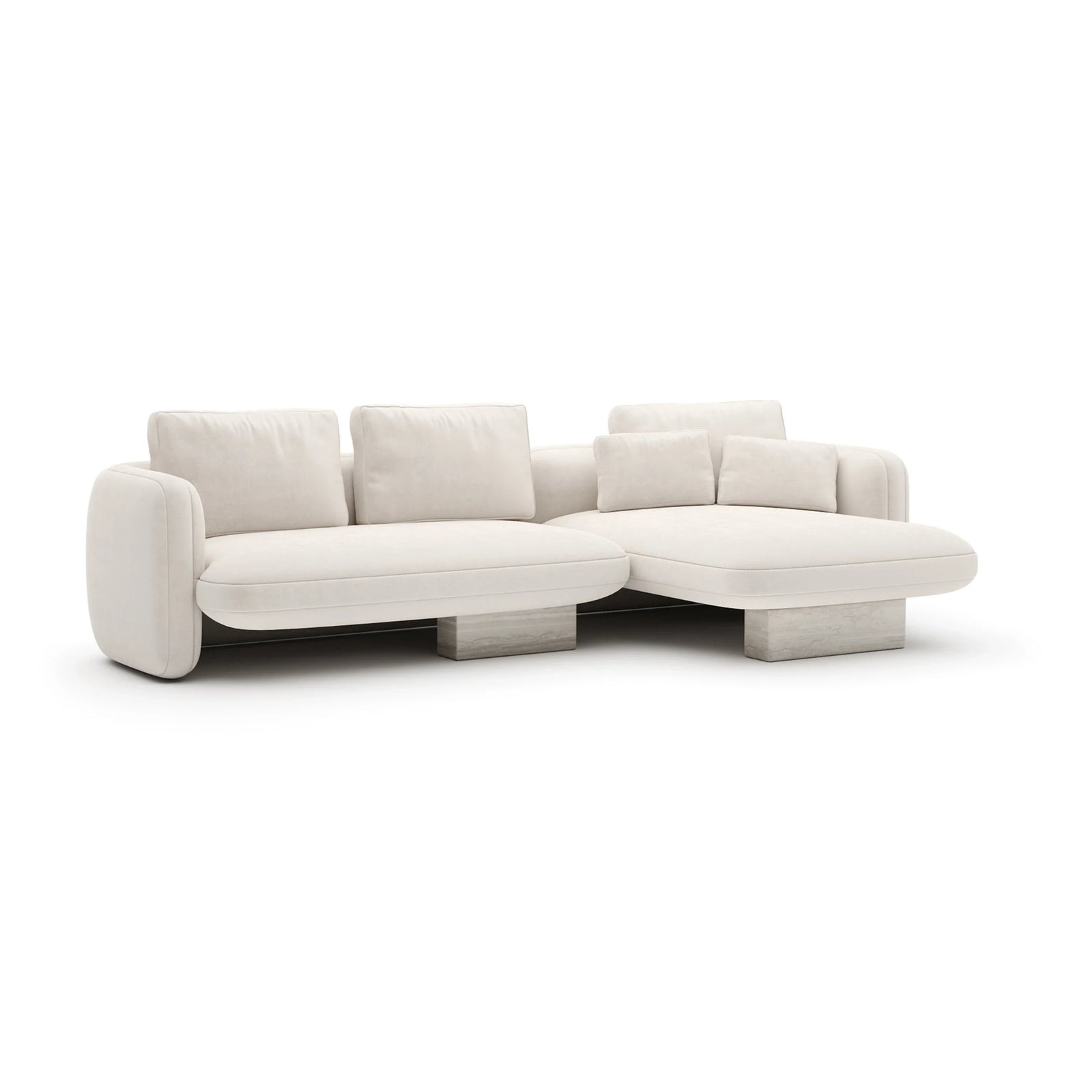 Overlap Right Chaise Sec Small Ecru