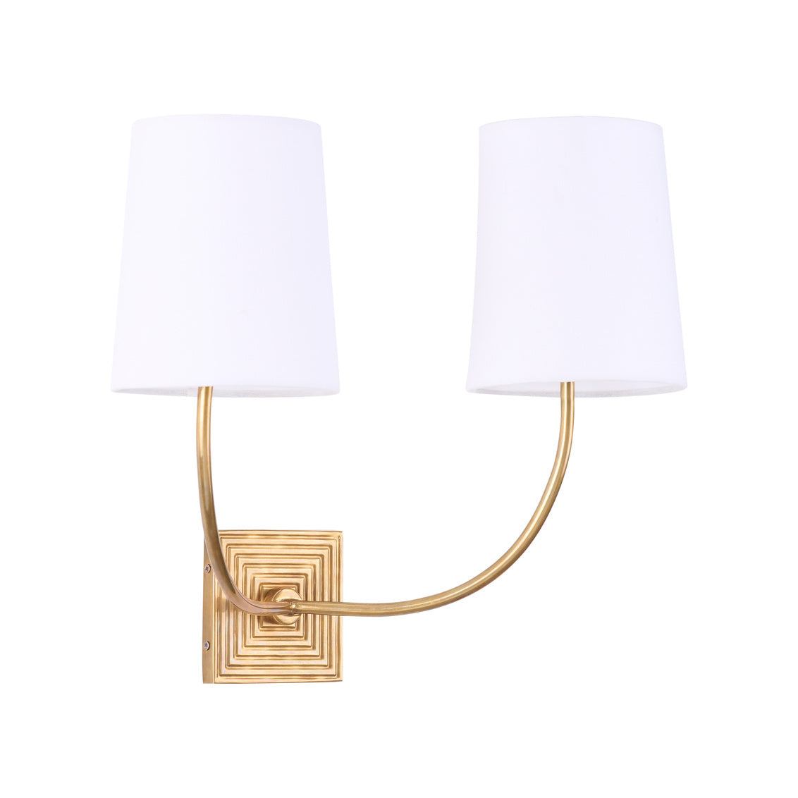 Grooves Double Arm Sconce - Aged Brass