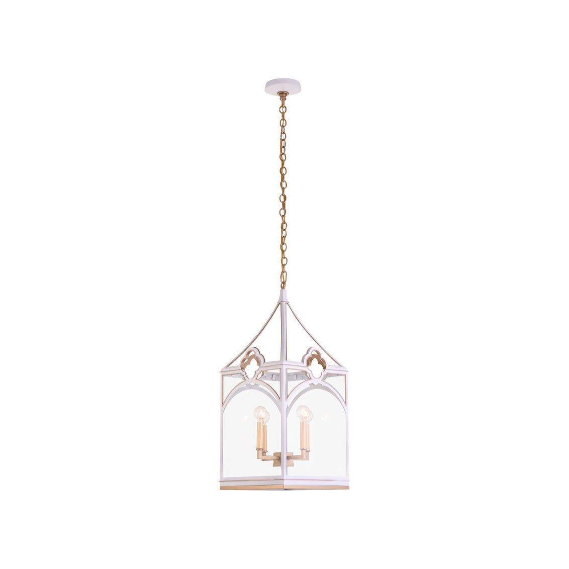 Quatrefoil Lantern - White
