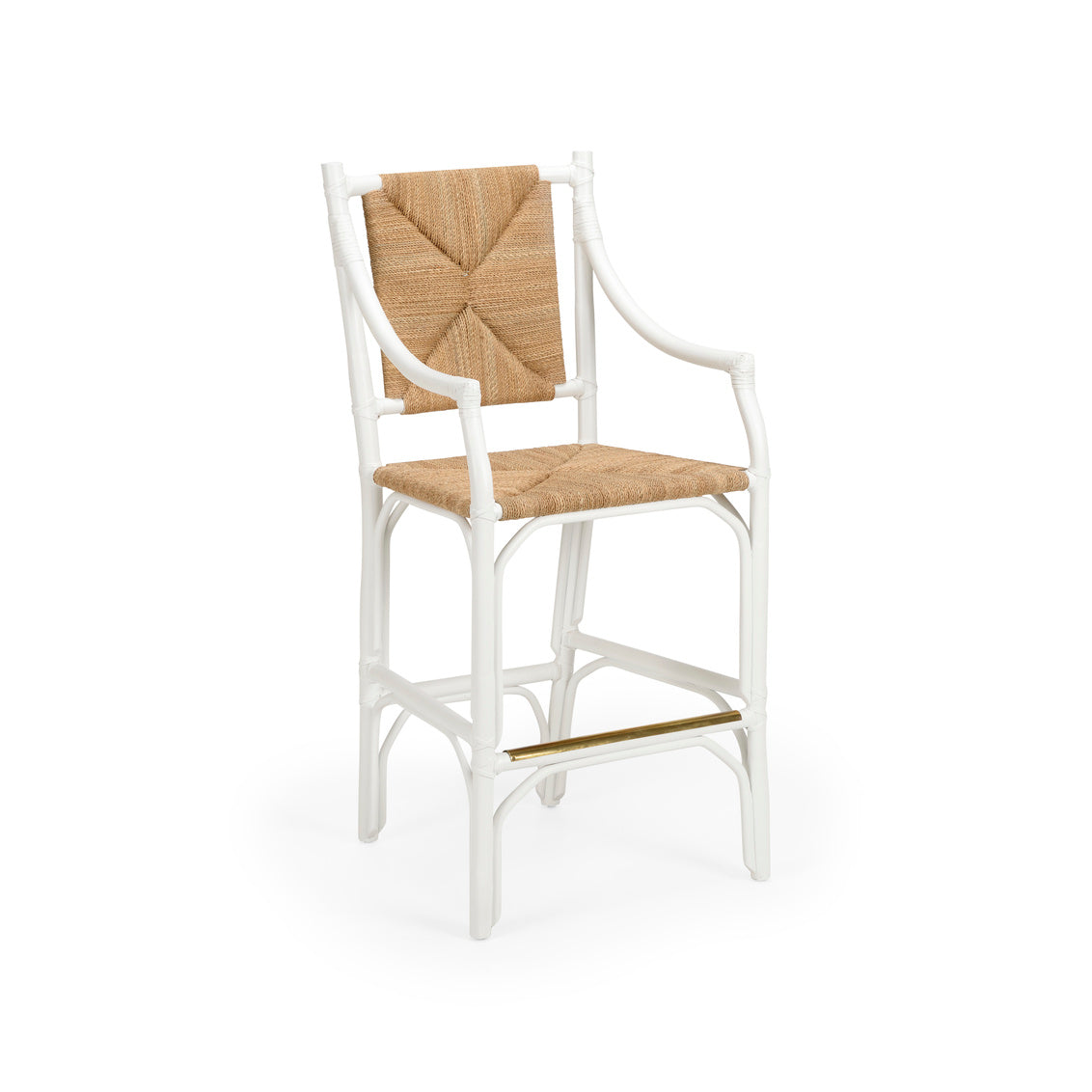 Mecklenburg Barstool - White in 48.5 / Rattan - Chelsea House
