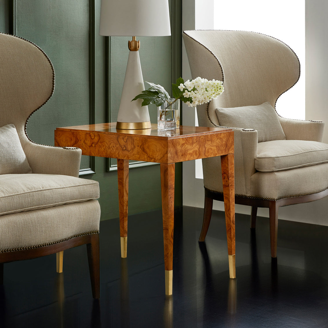 Modern History Selena End Table-Olive Ashe Burl MH1070F02