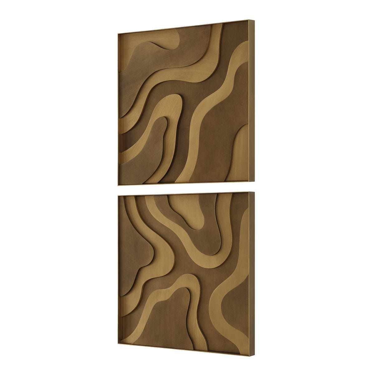 Golden Terrain Wood Wall Decor, S/2 – Wall Decor by Uttermost | Sutter & Vale