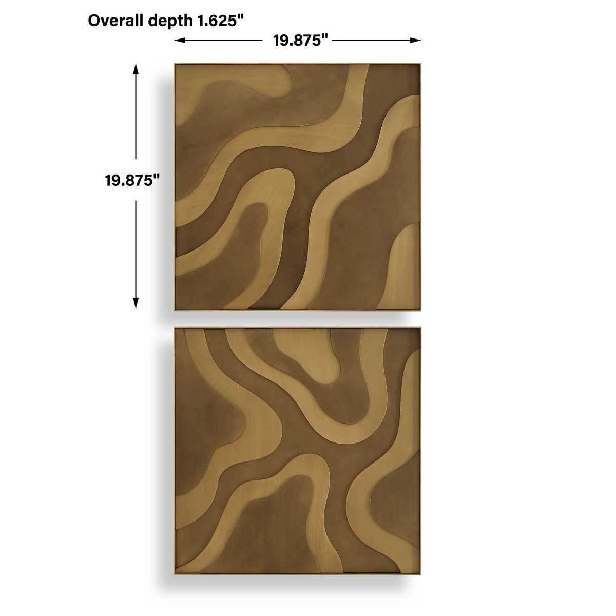 Golden Terrain Wood Wall Decor, S/2 – Wall Decor by Uttermost | Sutter & Vale