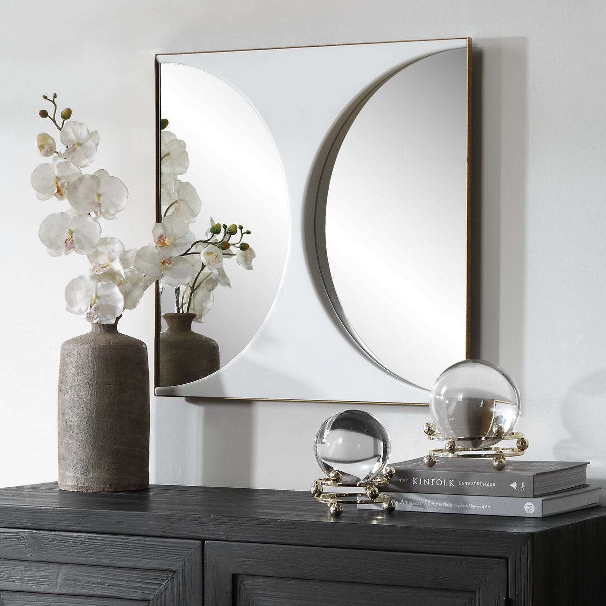 New Moon Mirrored Wall Decor