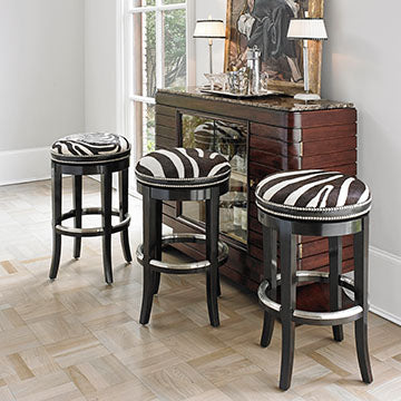 Zebrano Swivel Counter Stool - Backless