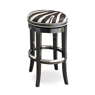 Zebrano Swivel Counter Stool - Backless