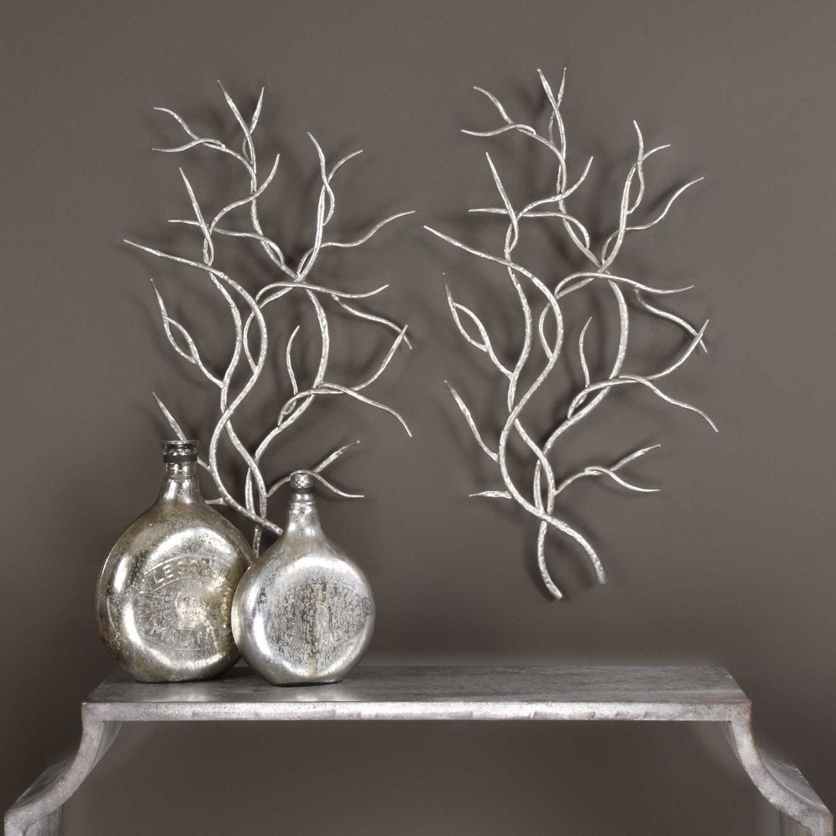 Silver Branches Metal Wall Decor, S/2 – Wall Decor by Uttermost | Sutter & Vale