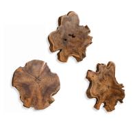 Kalani Indoor-Outdoor Wood Wall Decor, Natural, S/3