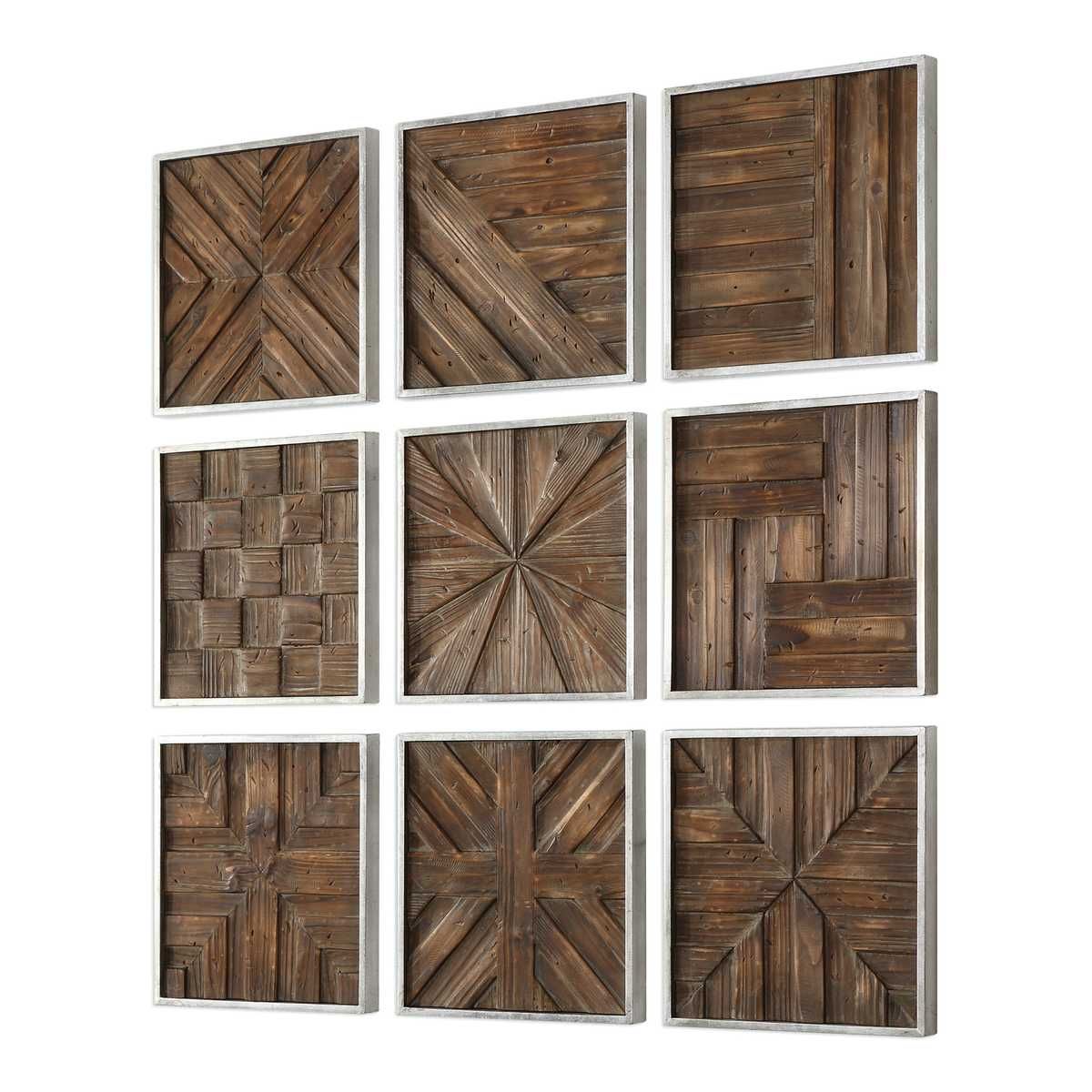 Bryndle Squares Wood Wall Decor, S/9 – Wall Decor by Uttermost | Sutter & Vale