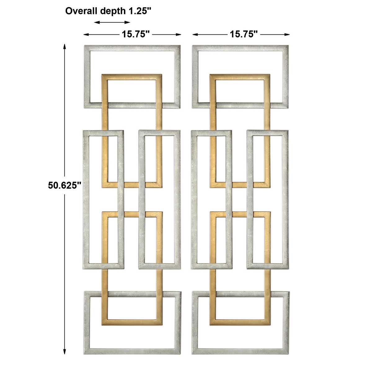 Aerin Metal Wall Panels, S/2