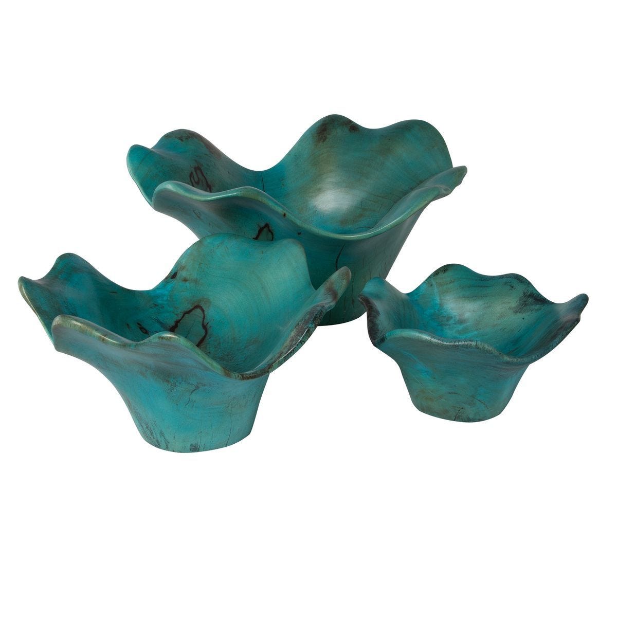 Teo Wood Wall Decor, Blue, S/3 – Wall Decor by Uttermost | Sutter & Vale