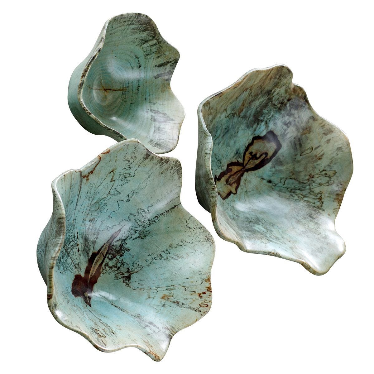 Teo Wood Wall Decor, Blue, S/3 – Wall Decor by Uttermost | Sutter & Vale