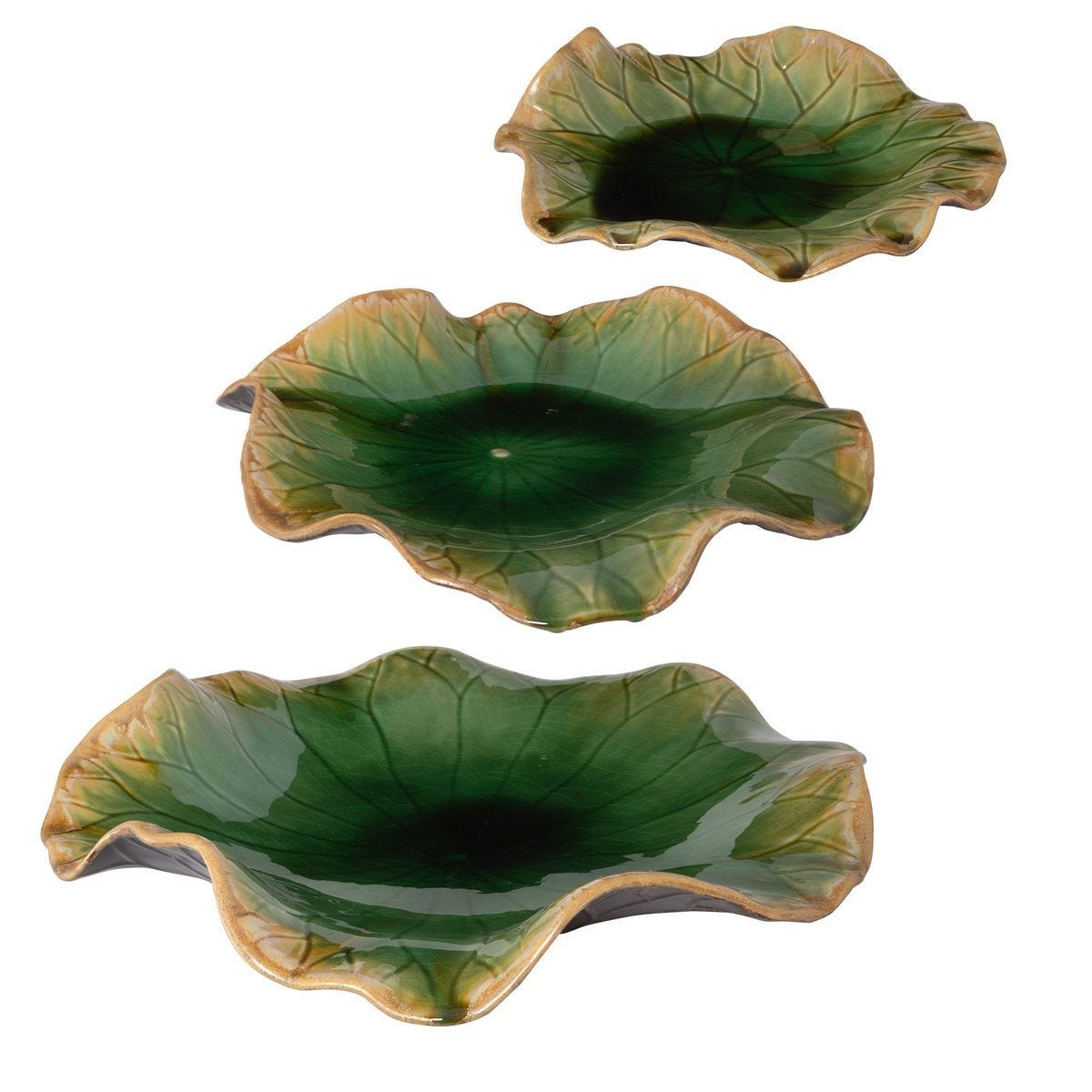 Abella Ceramic Indoor-Outdoor Wall Decor, Green, S/3 – Wall Decor by Uttermost | Sutter & Vale
