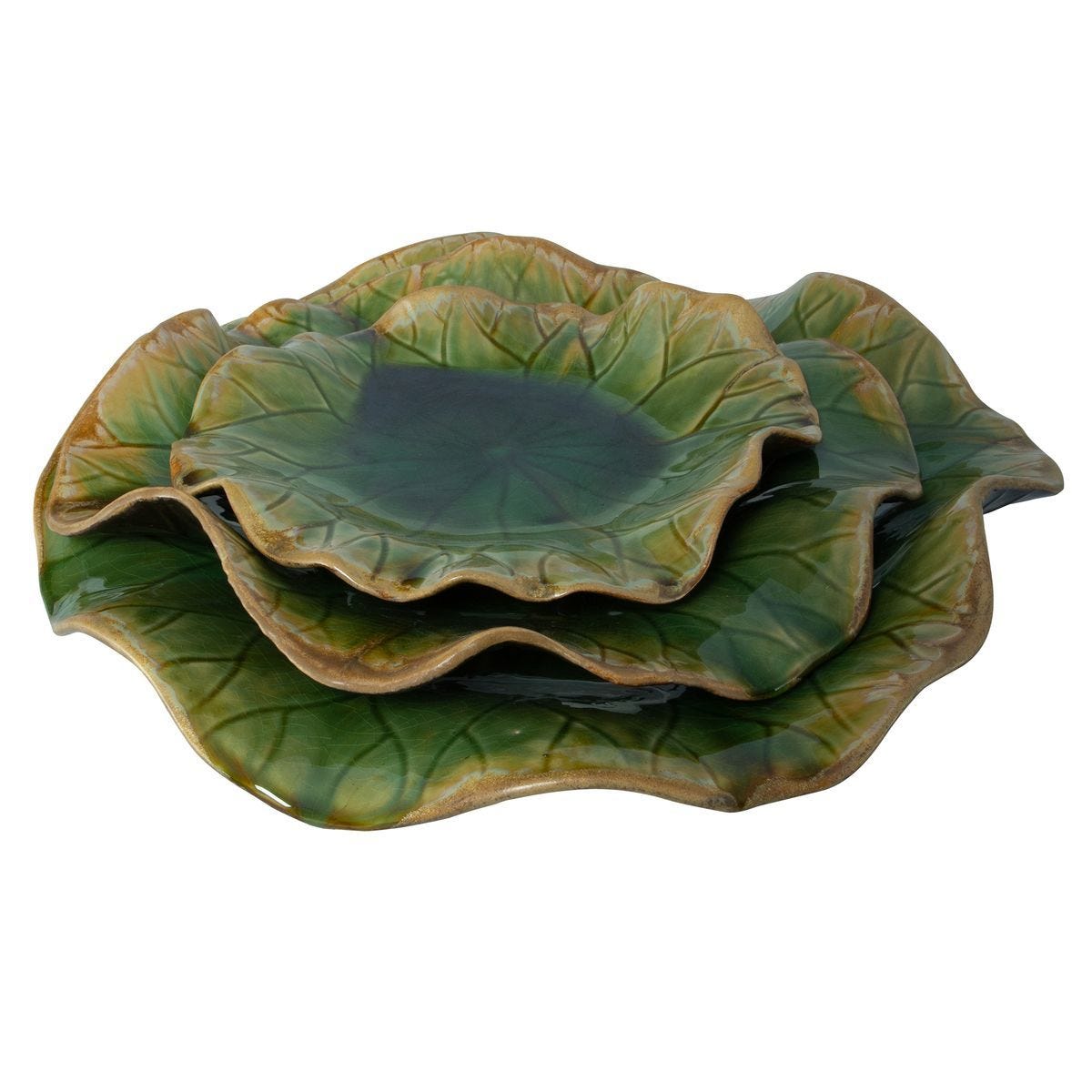 Abella Ceramic Indoor-Outdoor Wall Decor, Green, S/3 – Wall Decor by Uttermost | Sutter & Vale
