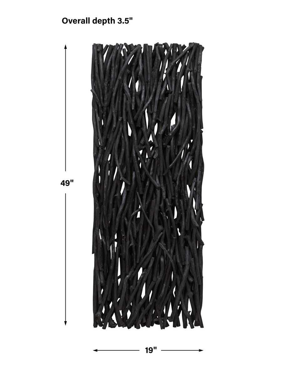 Gathered Teak Wood Wall Decor, Black – Wall Decor by Uttermost | Sutter & Vale