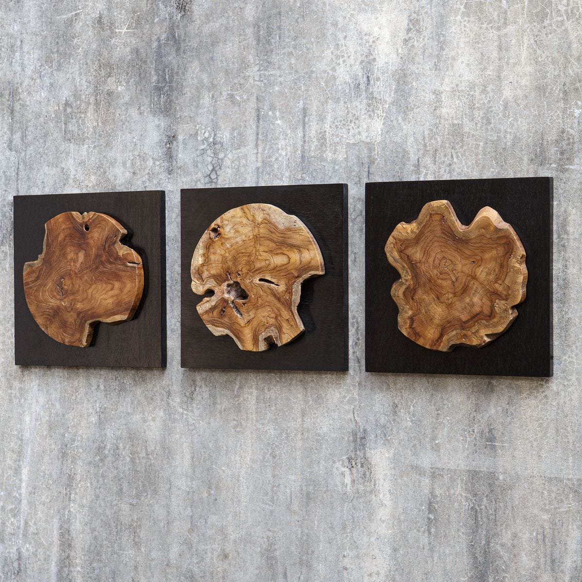 Kolini Wood Wall Decor, S/3 – Wall Decor by Uttermost | Sutter & Vale
