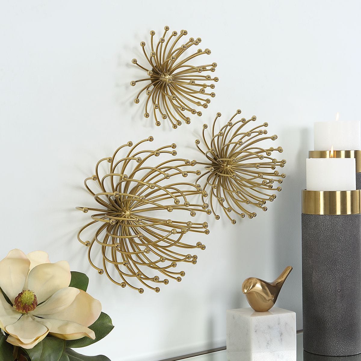 Aga Metal Wall Decor, S/3 – Wall Decor by Uttermost | Sutter & Vale