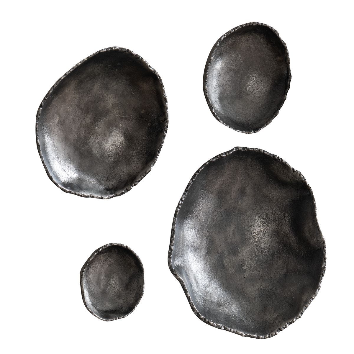 Lucky Coins Indoor-Outdoor Metal Wall Decor, Nickel, S/4