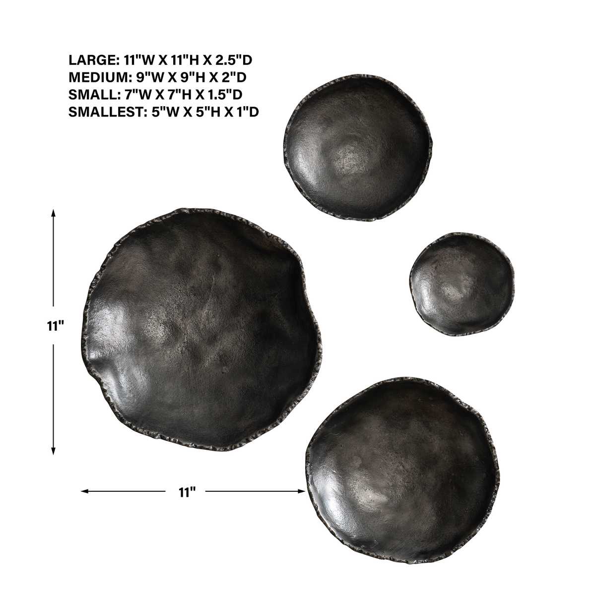 Lucky Coins Indoor-Outdoor Metal Wall Decor, Nickel, S/4