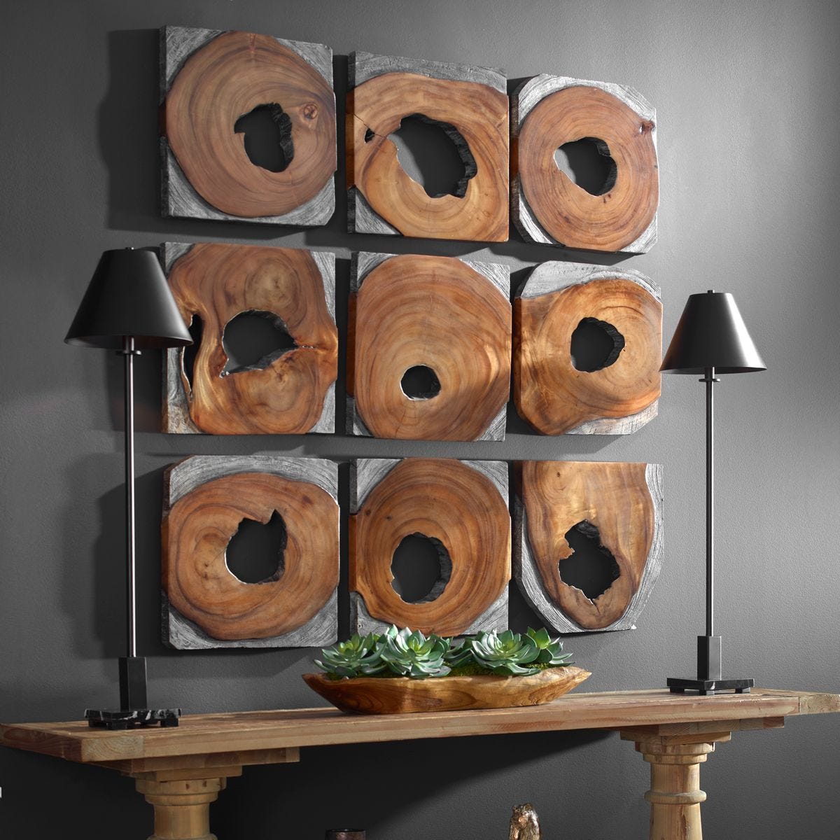 Jungle Wood Wall Decor, S/9 – Wall Decor by Uttermost | Sutter & Vale