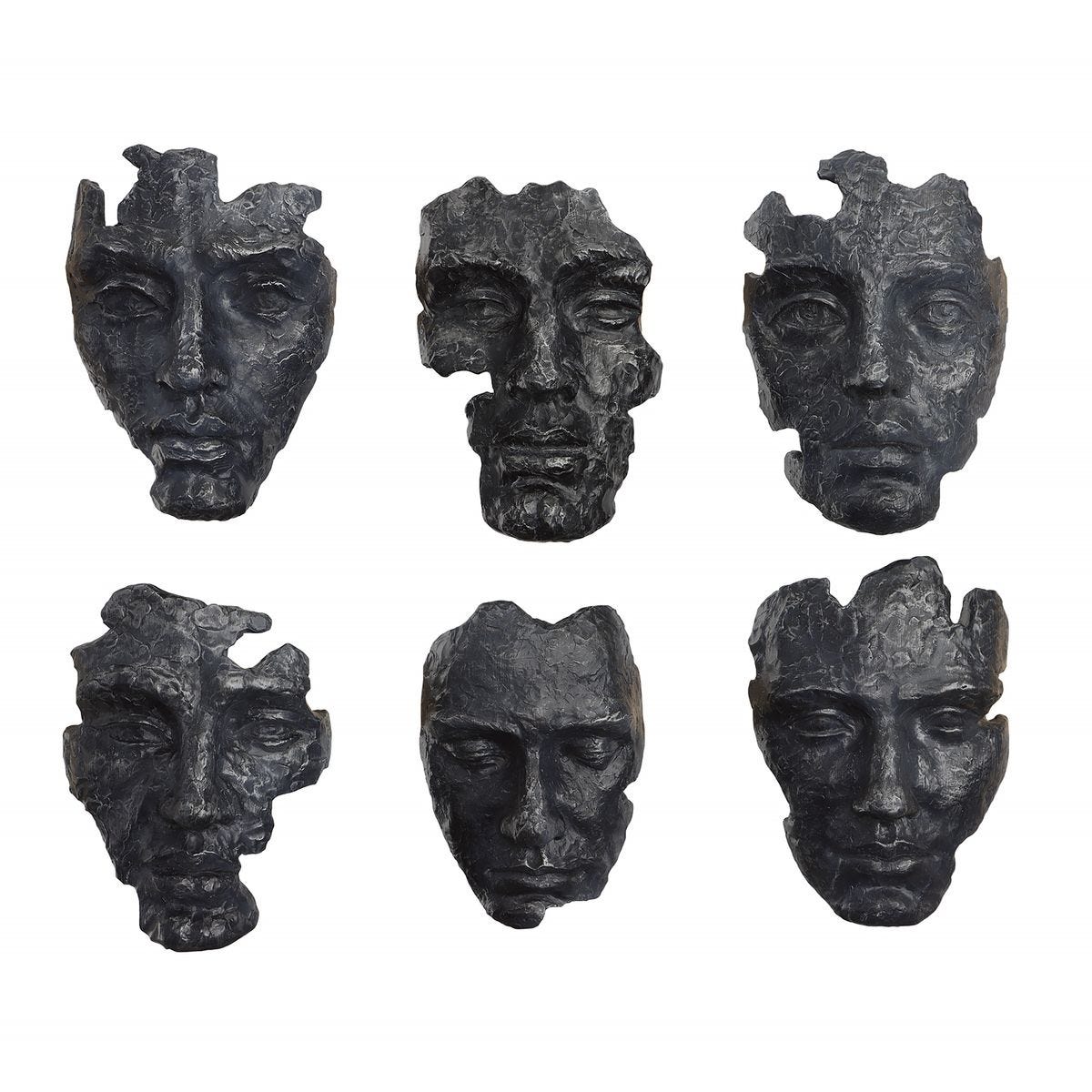 Self-Portrait Wall Decor, Gray, S/6