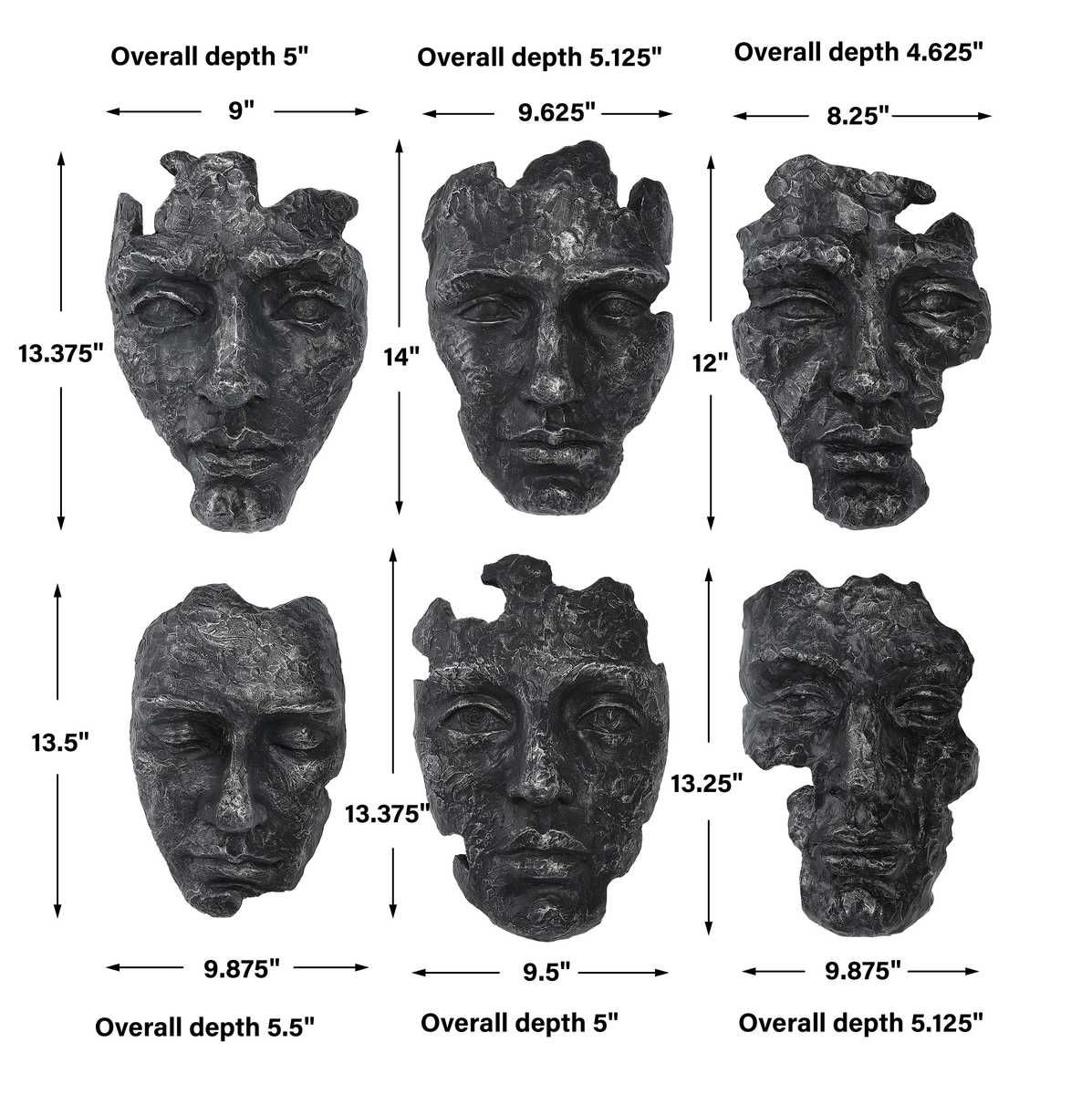 Self-Portrait Wall Decor, Gray, S/6 – Wall Decor by Uttermost | Sutter & Vale