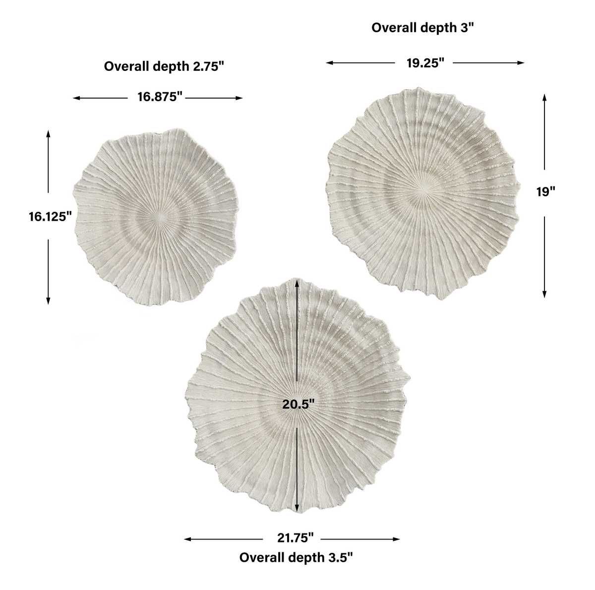 Ocean Gems Indoor-Outdoor Wall Decor, Natural, S/3 – Wall Decor by Uttermost | Sutter & Vale