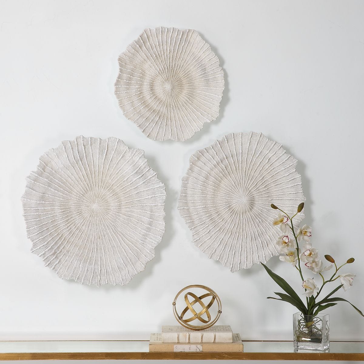 Ocean Gems Indoor-Outdoor Wall Decor, Natural, S/3 – Wall Decor by Uttermost | Sutter & Vale