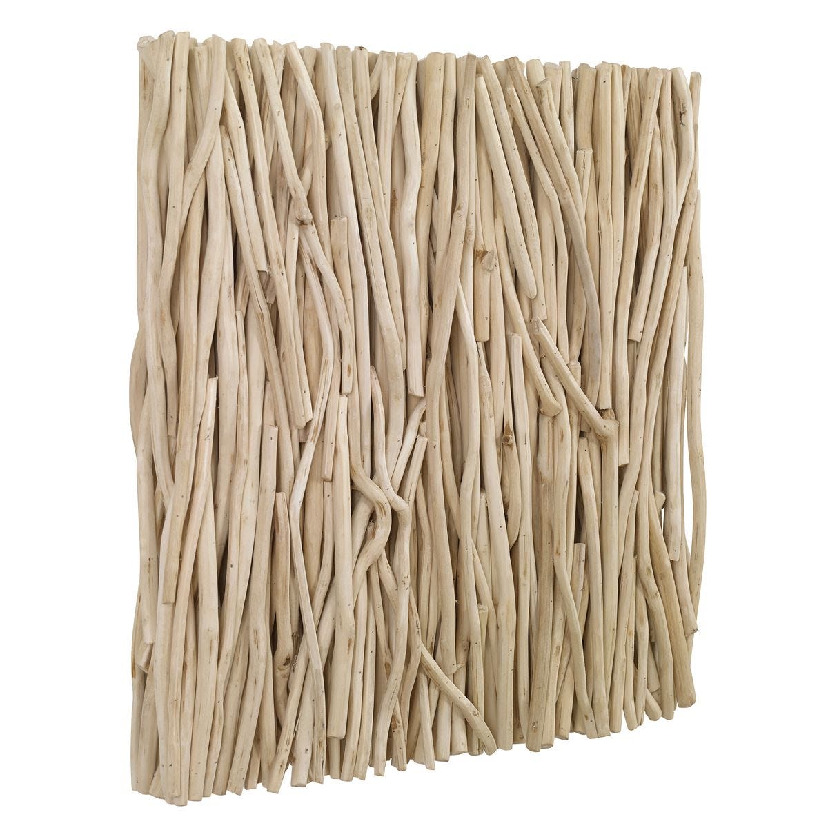 Gathered Teak Square Wood Wall Decor, Bleached