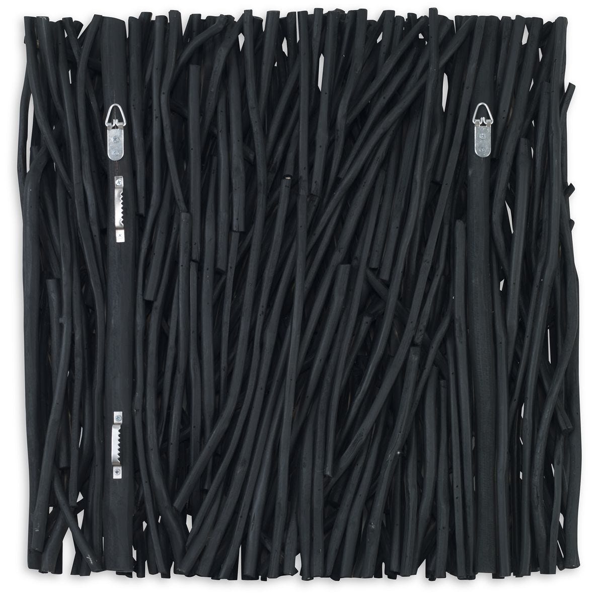 Gathered Teak Square Wood Wall Decor, Black