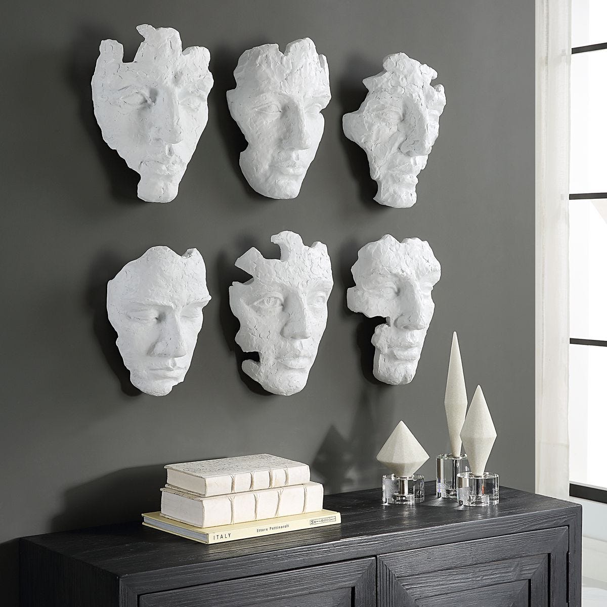 Self-Portrait Wall Decor, White, S/6 – Wall Decor by Uttermost | Sutter & Vale