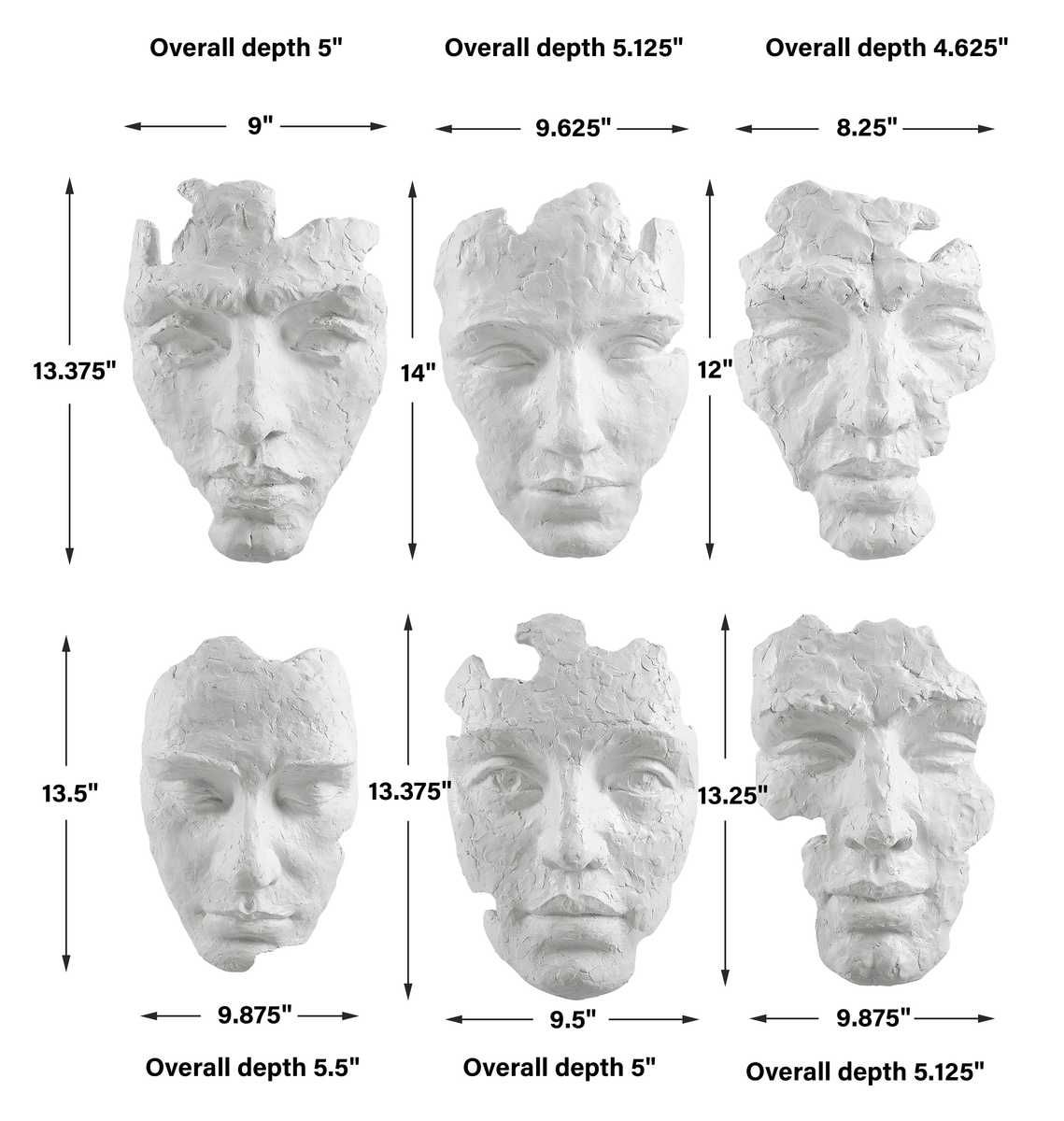 Self-Portrait Wall Decor, White, S/6 – Wall Decor by Uttermost | Sutter & Vale