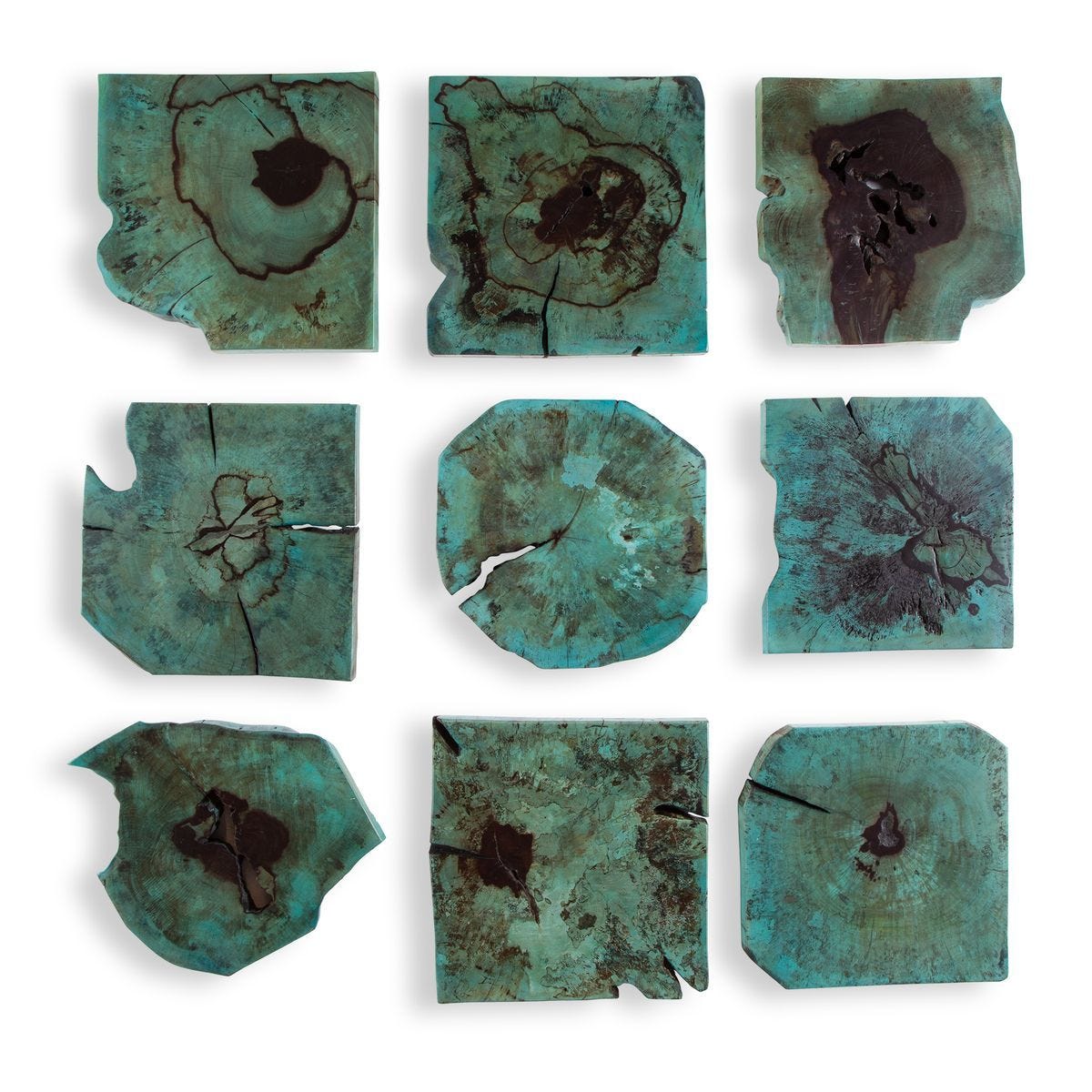 Bahati Wood Wall Decor, Blue, S/9 – Wall Decor by Uttermost | Sutter & Vale