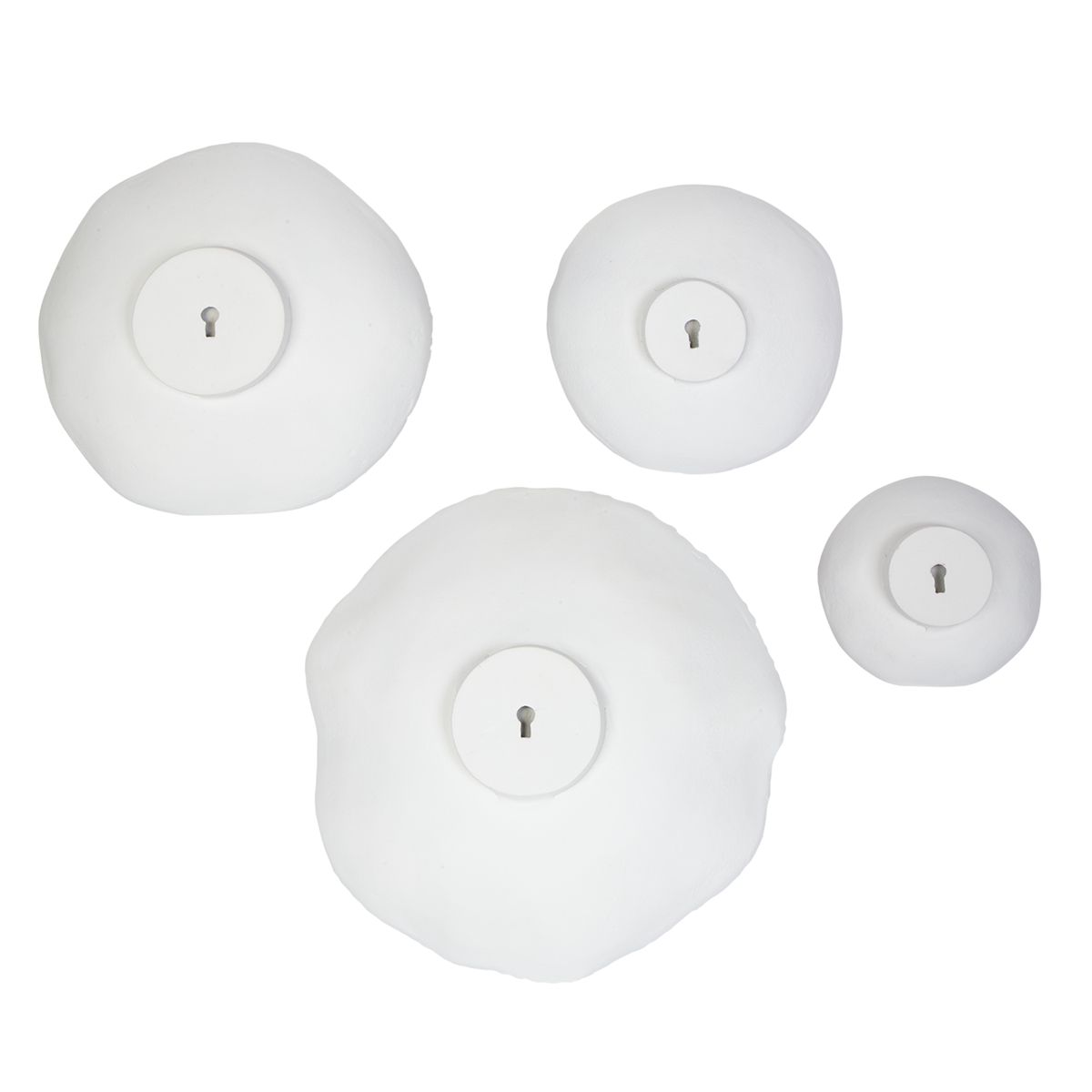 Lucky Coins Indoor-Outdoor Metal Wall Decor, White, S/4