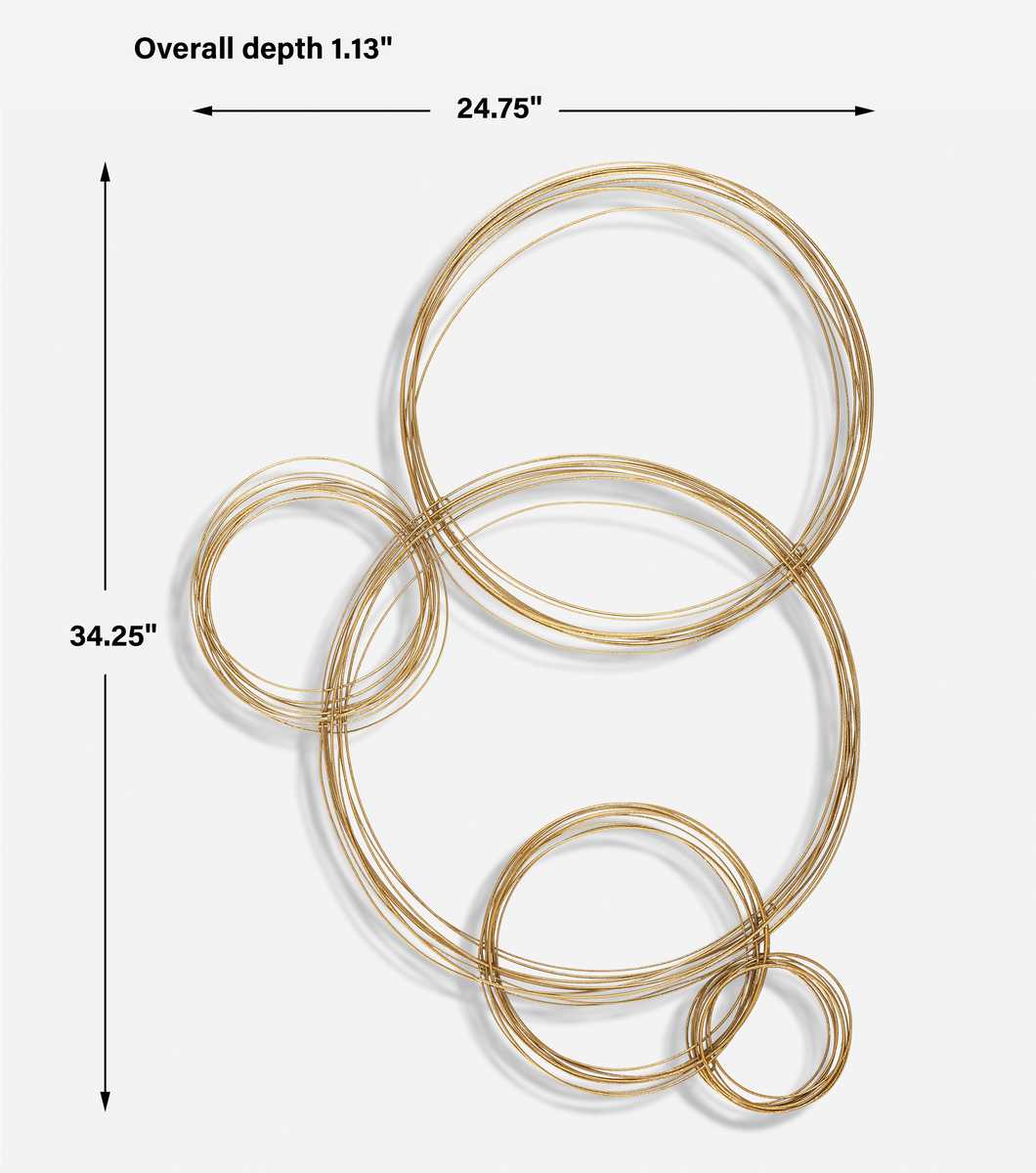 Golden Bubbles Metal Wall Decor
