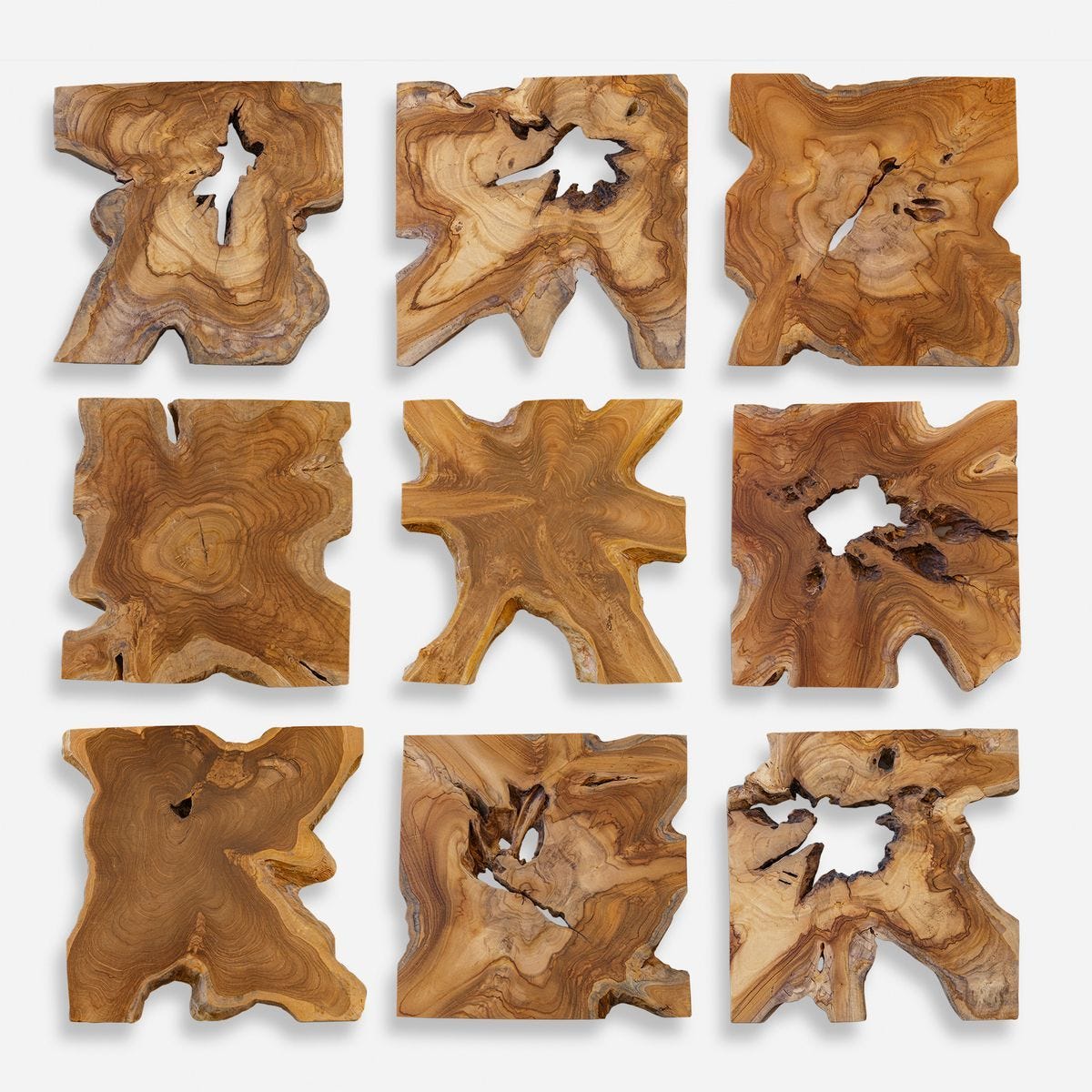 Talia Indoor-Outdoor Wood Wall Decor, S/9 – Wall Decor by Uttermost | Sutter & Vale