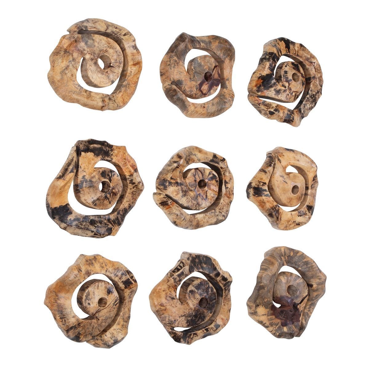 Corkscrew Wood Wall Decor, S/9 – Wall Decor by Uttermost | Sutter & Vale
