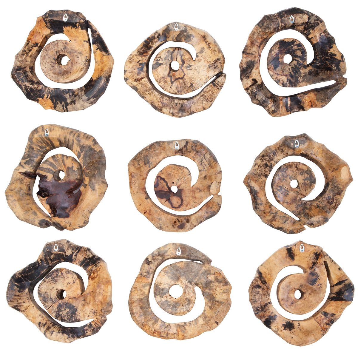 Corkscrew Wood Wall Decor, S/9