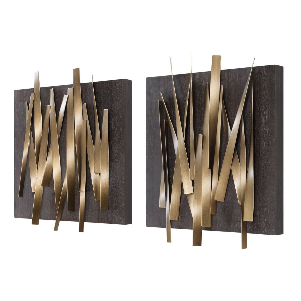 Crosshatch Metal Wall Decor, S/2 – Wall Decor by Uttermost | Sutter & Vale