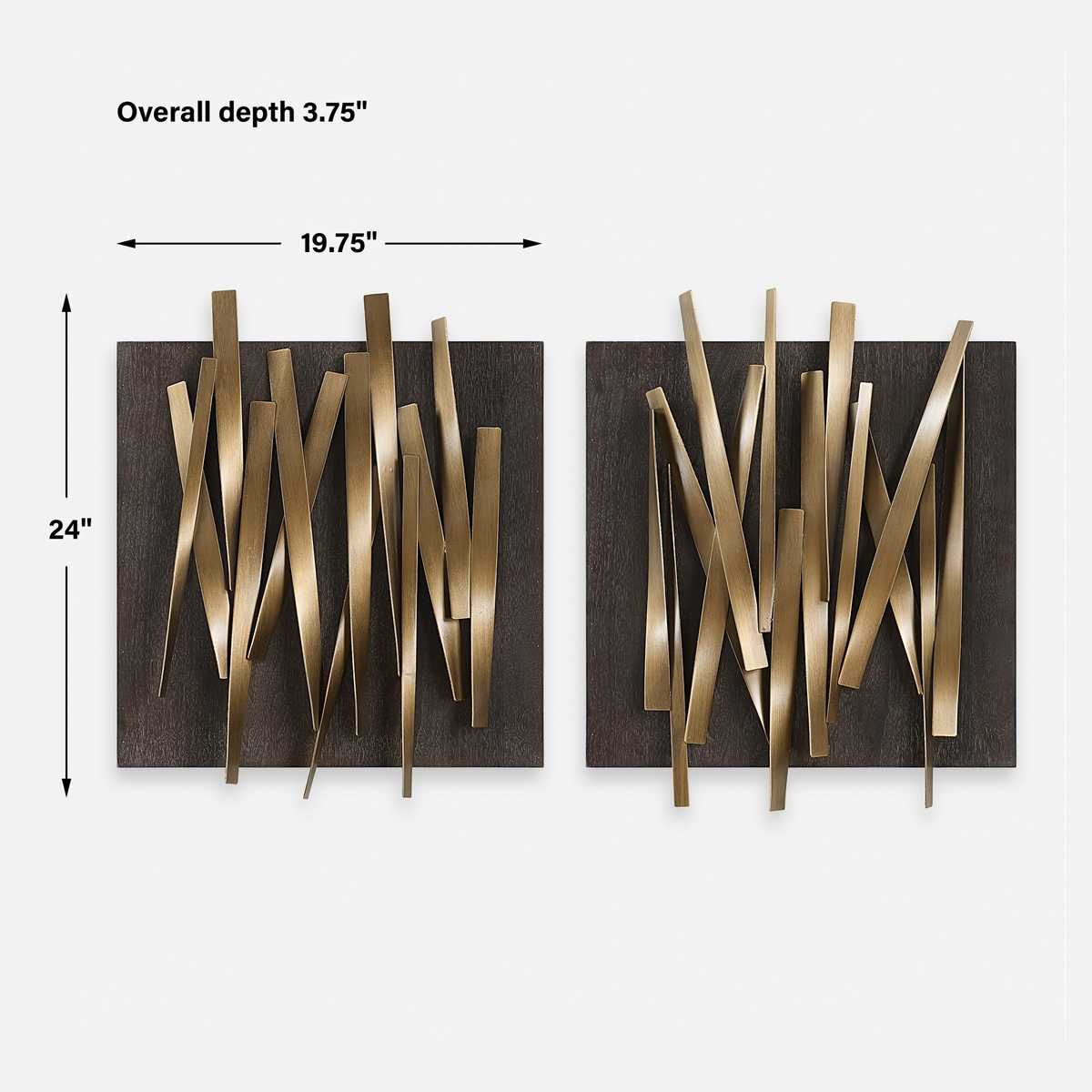 Crosshatch Metal Wall Decor, S/2 – Wall Decor by Uttermost | Sutter & Vale