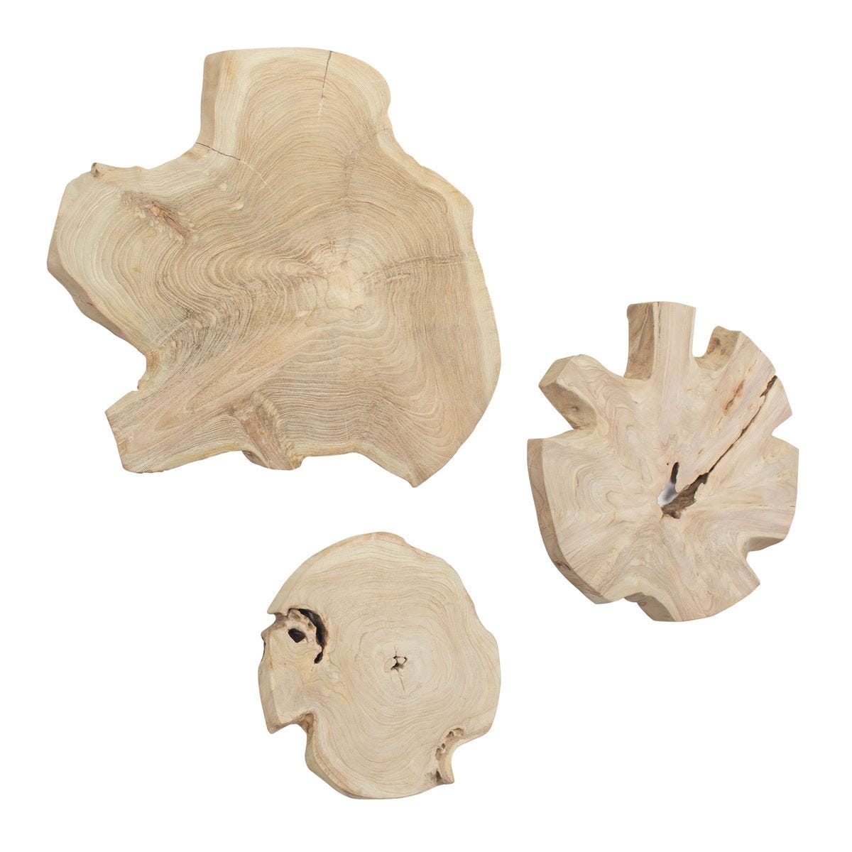 Kalani Indoor-Outdoor Wall Decor, Bleached, S/3