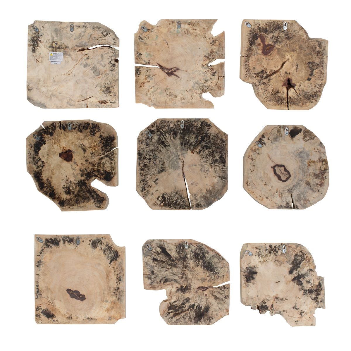 Bahati Wood Wall Decor, Bleached, S/9